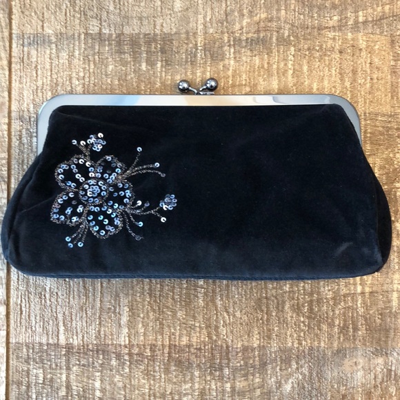 Express Handbags - Black Velvet Clutch from Express
